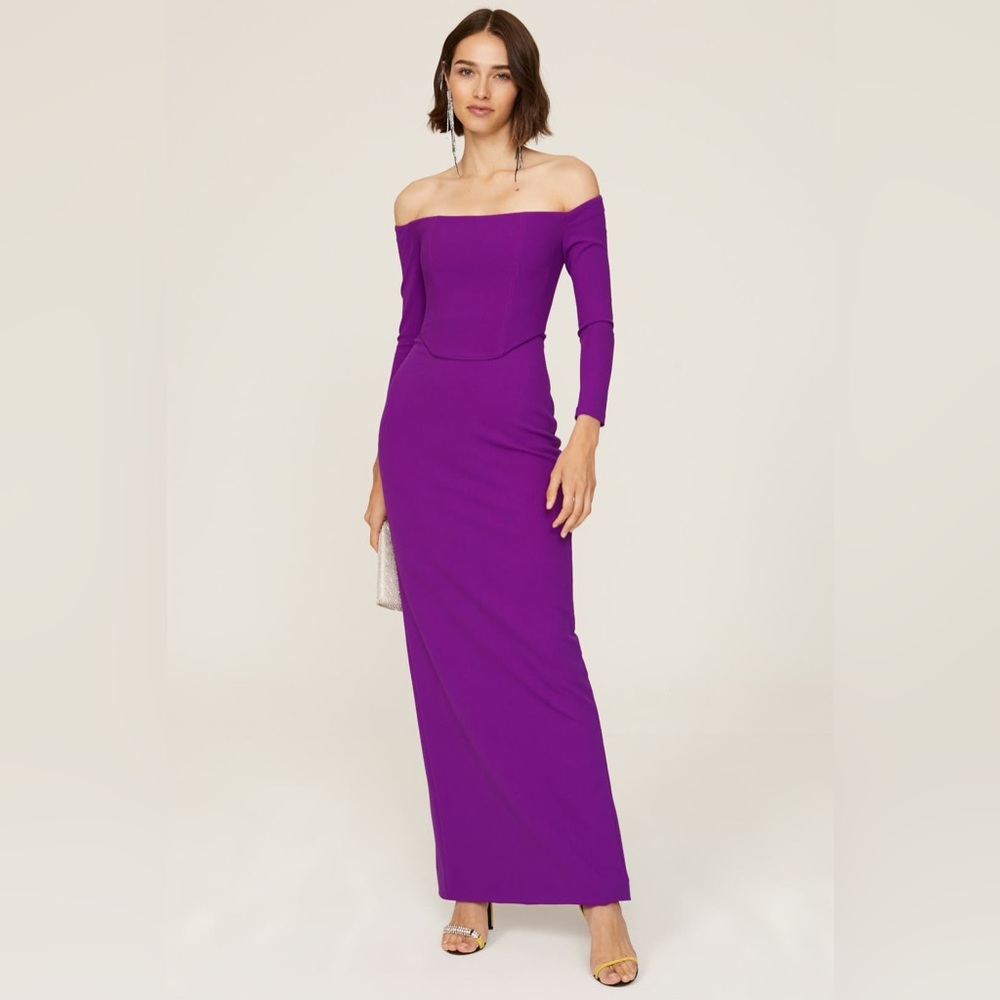 Solace London Purple Off The Shoulder Corset Dress Size 10